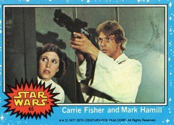 1977 Topps Star Wars #65 Carrie Fisher and Mark Hamill Front