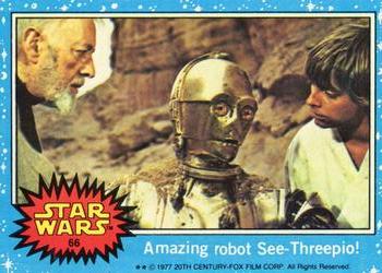 1977 Topps Star Wars #66 Amazing robot See-Threepio! Front