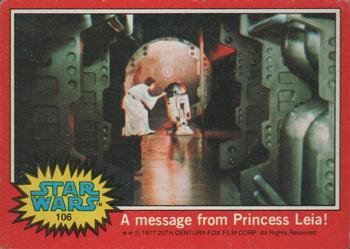 1977 Topps Star Wars #106 A message from Princess Leia! Front