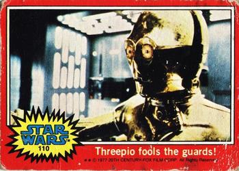 1977 Topps Star Wars #110 Threepio fools the guards! Front