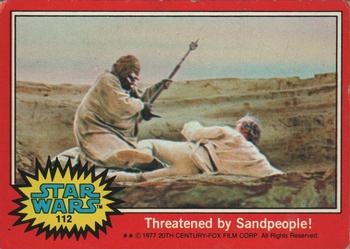 1977 Topps Star Wars #112 Threatened by Sandpeople! Front