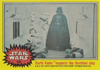 1977 Topps Star Wars #142 Darth Vader inspects the throttled ship Front