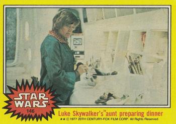 1977 Topps Star Wars #146 Luke Skywalker's aunt preparing dinner Front