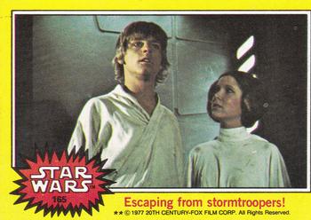 1977 Topps Star Wars #165 Escaping from stormtroopers! Front