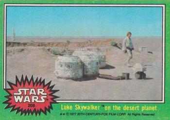 1977 Topps Star Wars #208 Luke Skywalker on the desert planet Front