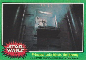 1977 Topps Star Wars #210 Princess Leia blasts the enemy Front
