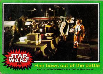 1977 Topps Star Wars #215 Han bows out of the battle Front
