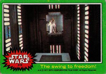 1977 Topps Star Wars #219 The swing to freedom! Front