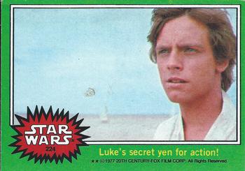 1977 Topps Star Wars #224 Luke's secret yen for action! Front
