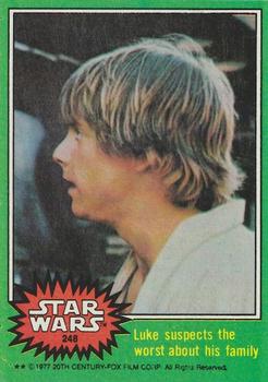 1977 Topps Star Wars #248 Luke suspects the worst about his family Front