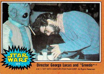 1977 Topps Star Wars #305 Director George Lucas and 