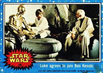 1977 Topps Star Wars #28 Luke agrees to join Ben Kenobi Front