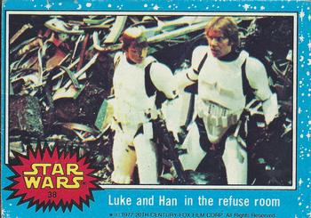 1977 Topps Star Wars #38 Luke and Han in the refuse room Front