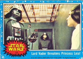 1977 Topps Star Wars #17 Lord Vader threatens Princess Leia! Front