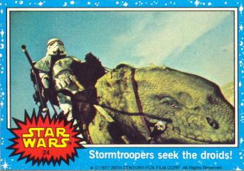 1977 Topps Star Wars #24 Stormtroopers seek the droids! Front