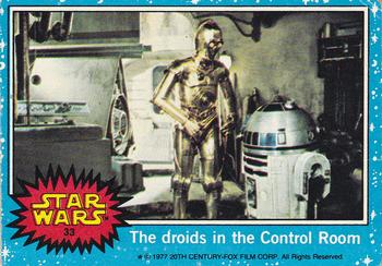 1977 Topps Star Wars #33 The droids in the Control Room Front