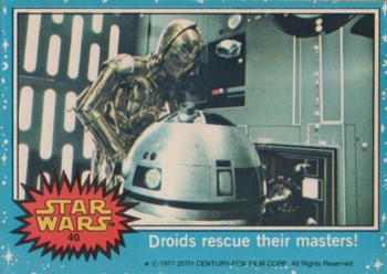 1977 Topps Star Wars #40 Droids rescue their masters! Front