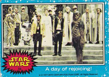 1977 Topps Star Wars #56 A day of rejoicing! Front