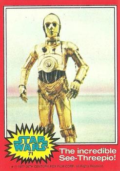 1977 Topps Star Wars #71 The incredible See-Threepio! Front