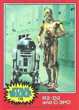 1977 Topps Star Wars #118 R2-D2 and C-3PO Front