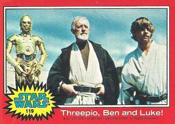 1977 Topps Star Wars #119 Threepio, Ben and Luke! Front