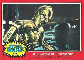1977 Topps Star Wars #126 A quizzical Threepio! Front
