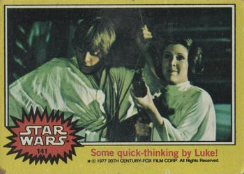 1977 Topps Star Wars #141 Some quick-thinking by Luke! Front