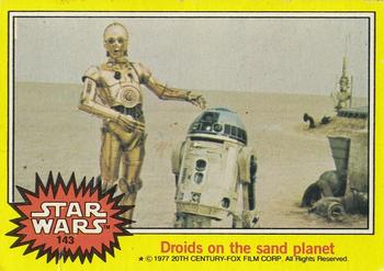 1977 Topps Star Wars #143 Droids on the sand planet Front