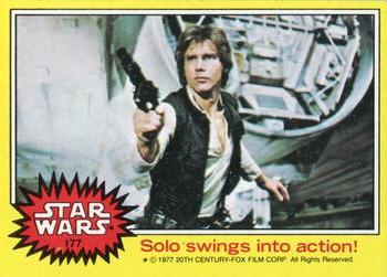 1977 Topps Star Wars #177 Solo swings into action! Front