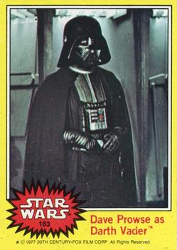 1977 Topps Star Wars #183 David Prowse as Darth Vader Front