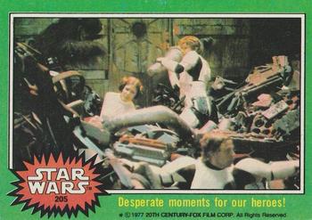 1977 Topps Star Wars #205 Desperate moments for our heroes! Front