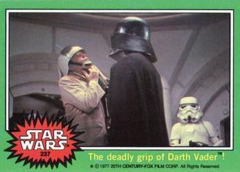 1977 Topps Star Wars #237 The deadly grip of Darth Vader! Front
