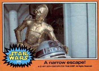 1977 Topps Star Wars #278 A narrow escape! Front