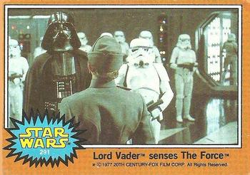 1977 Topps Star Wars #291 Lord Vader senses The Force Front