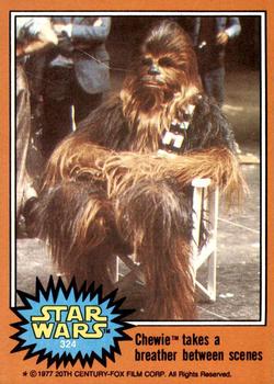 1977 Topps Star Wars #324 Chewie takes a breather between scenes Front