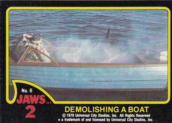 1978 Topps Jaws 2 #6 Demolishing a Boat Front
