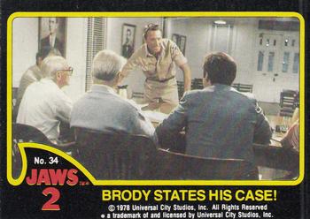 1978 Topps Jaws 2 #34 Brody States His Case! Front