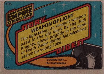 1980 Topps Star Wars: The Empire Strikes Back #105 Weapon of Light Back