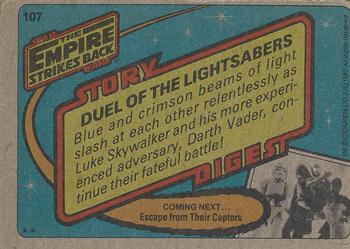 1980 Topps Star Wars: The Empire Strikes Back #107 Duel of the Lightsabers Back
