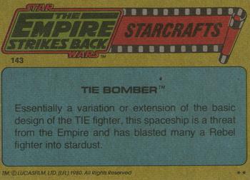 1980 Topps Star Wars: The Empire Strikes Back #143 TIE Bomber Back