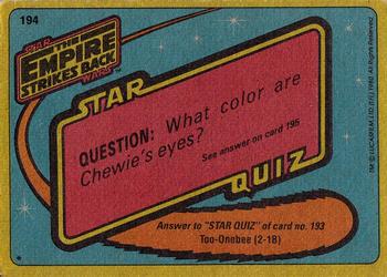 1980 Topps Star Wars: The Empire Strikes Back #194 Lando's Aide, Lobot Back