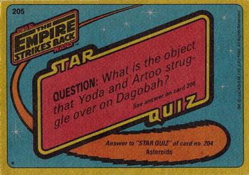 1980 Topps Star Wars: The Empire Strikes Back #205 Tears of a Princess Back
