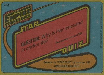 1980 Topps Star Wars: The Empire Strikes Back #243 Captain Solo Senses a Trap Back