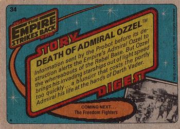 1980 Topps Star Wars: The Empire Strikes Back #34 Death of Admiral Ozzel Back