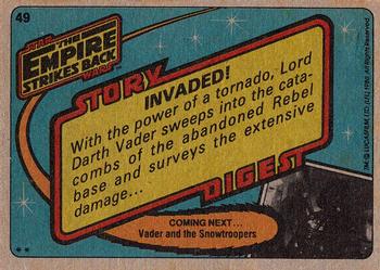 1980 Topps Star Wars: The Empire Strikes Back #49 Invaded! Back