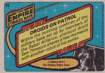 1980 Topps Star Wars: The Empire Strikes Back #15 Droids on Patrol Back