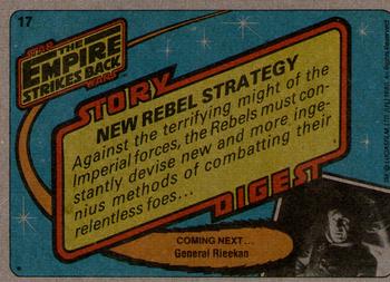 1980 Topps Star Wars: The Empire Strikes Back #17 New Rebel Strategy Back