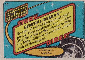 1980 Topps Star Wars: The Empire Strikes Back #18 General Rieekan Back