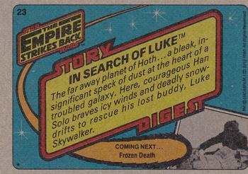 1980 Topps Star Wars: The Empire Strikes Back #23 In Search of Luke Back