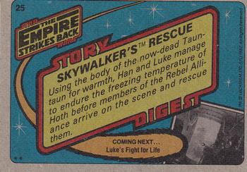 1980 Topps Star Wars: The Empire Strikes Back #25 Skywalker's Rescue Back